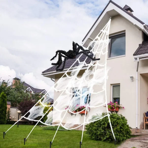 Halloween 5m Spider Web – Haunted House & Yard Decoration