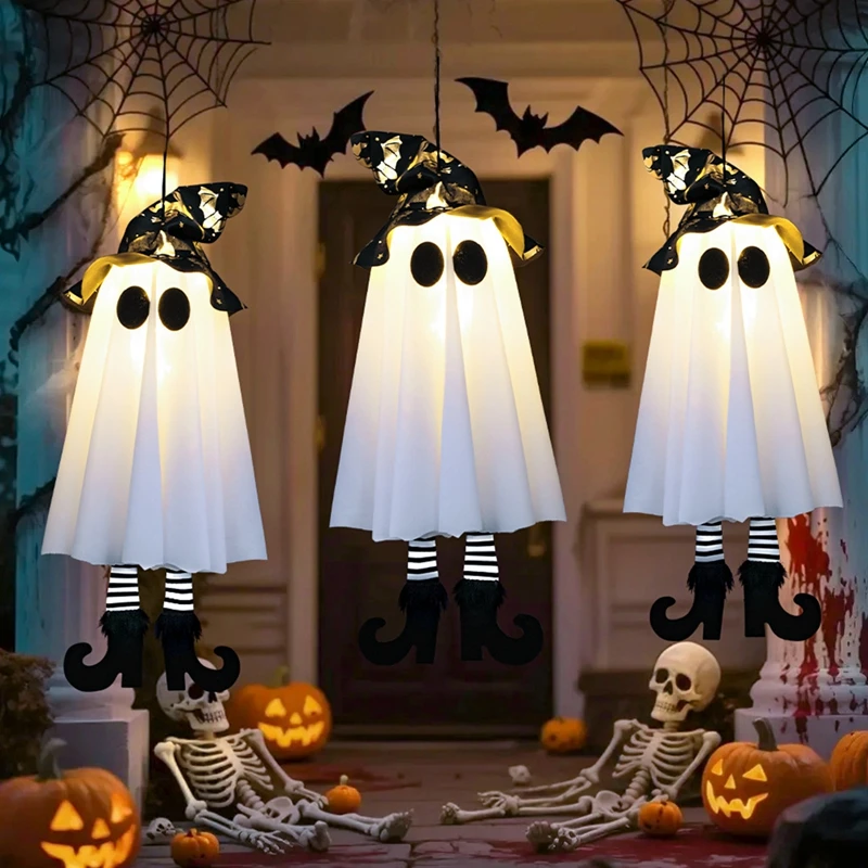 Halloween LED Witch & Ghost – Hanging Light Up Decoration (1/2/3pcs)