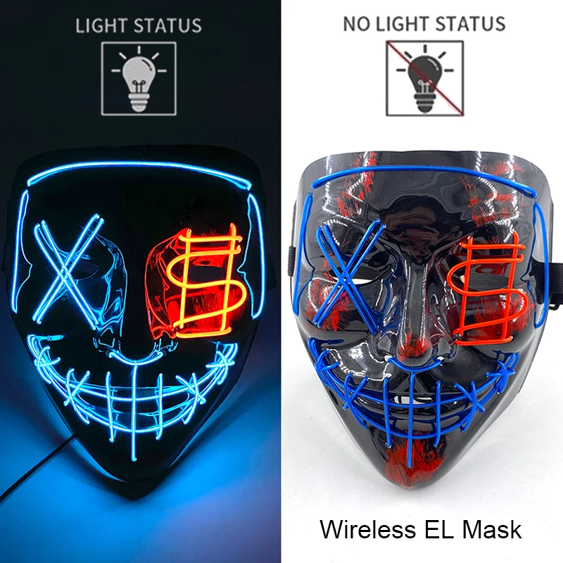 Halloween LED Purge Mask – Wireless Neon Glow Cosplay Costume – Image 28
