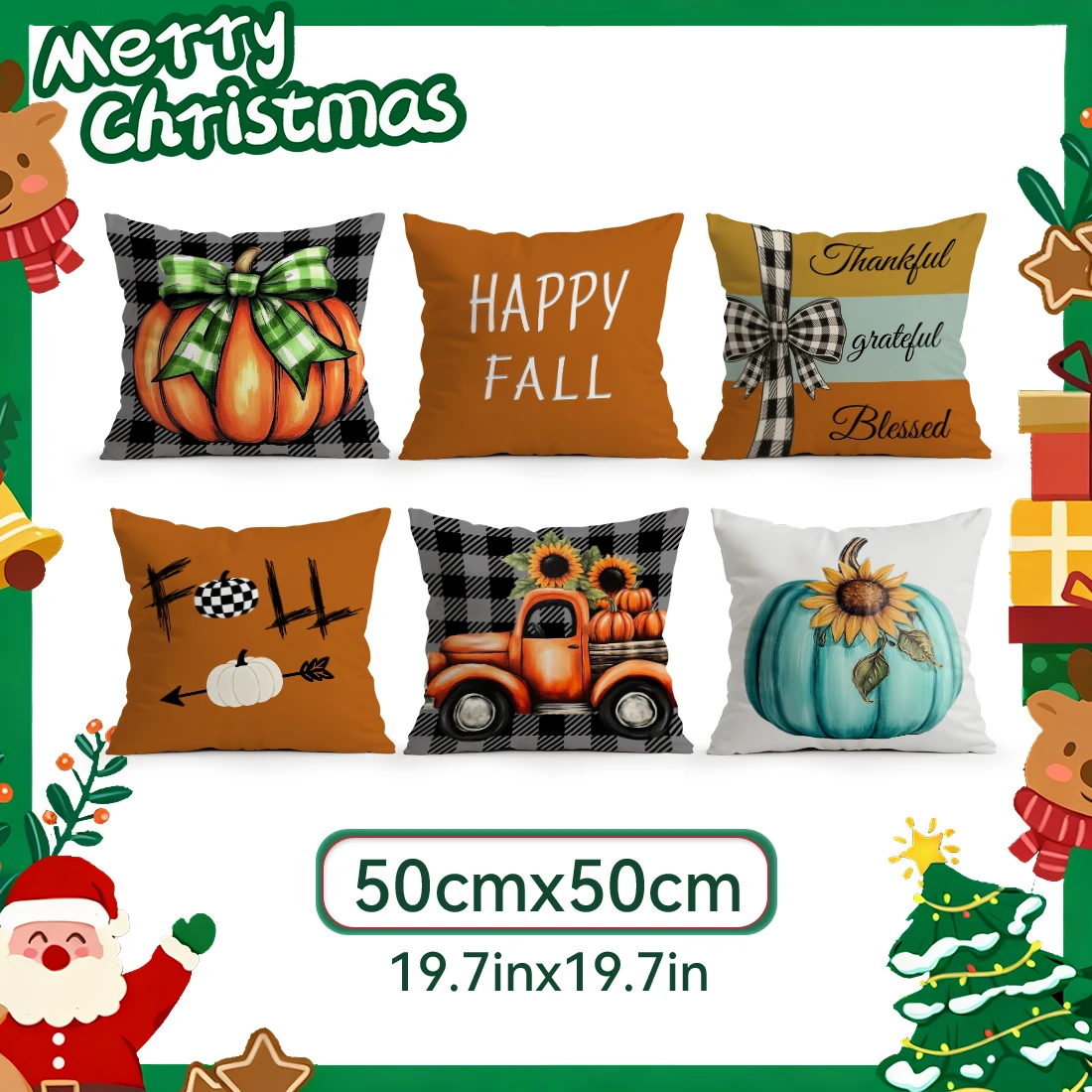 4/6 PCS Halloween Pumpkin Pillow Covers – Decorative Sofa Cushion Set – Image 10