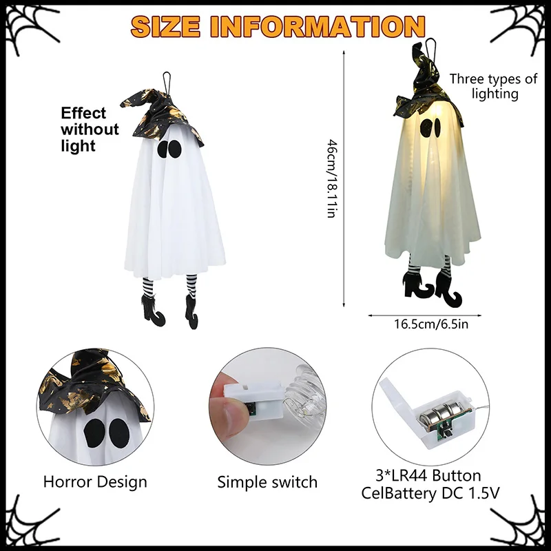 Halloween LED Witch & Ghost – Hanging Light Up Decoration (1/2/3pcs) – Image 5