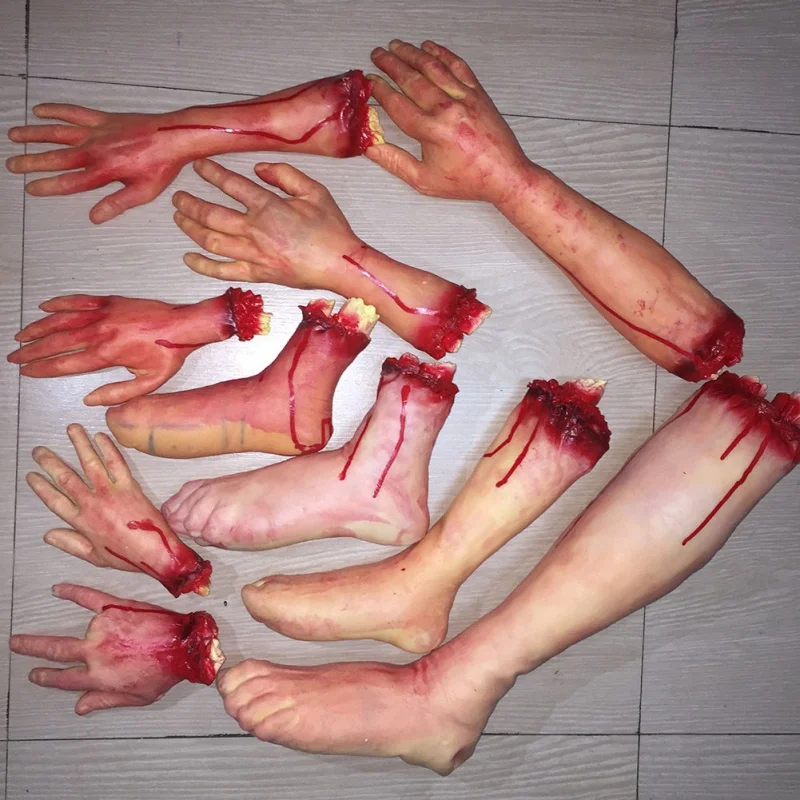Halloween Latex Horror Props – Bloody Hand, Foot, Brain, Heart & Finger