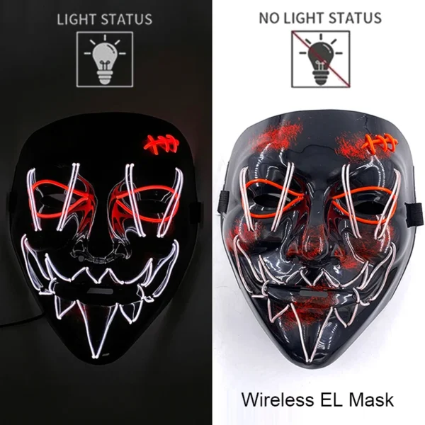 Halloween LED Purge Mask – Wireless Neon Glow Cosplay Costume – Image 37