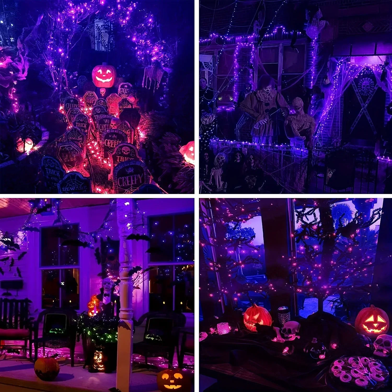 Halloween LED String Lights 10-120M – Copper Wire Purple & Orange Outdoor Garland – Image 4