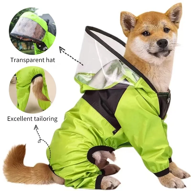 Waterproof Dog Raincoat – Lightweight Pet Jacket with Hood for Small to Large Dogs – Image 3