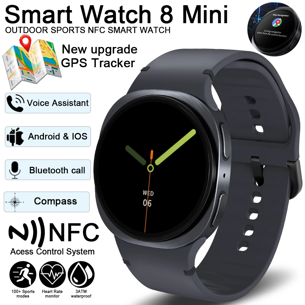 2025 GPS Smartwatch with NFC – Sport Fitness Tracker, Bluetooth Calls, Compass & IP68 Waterproof