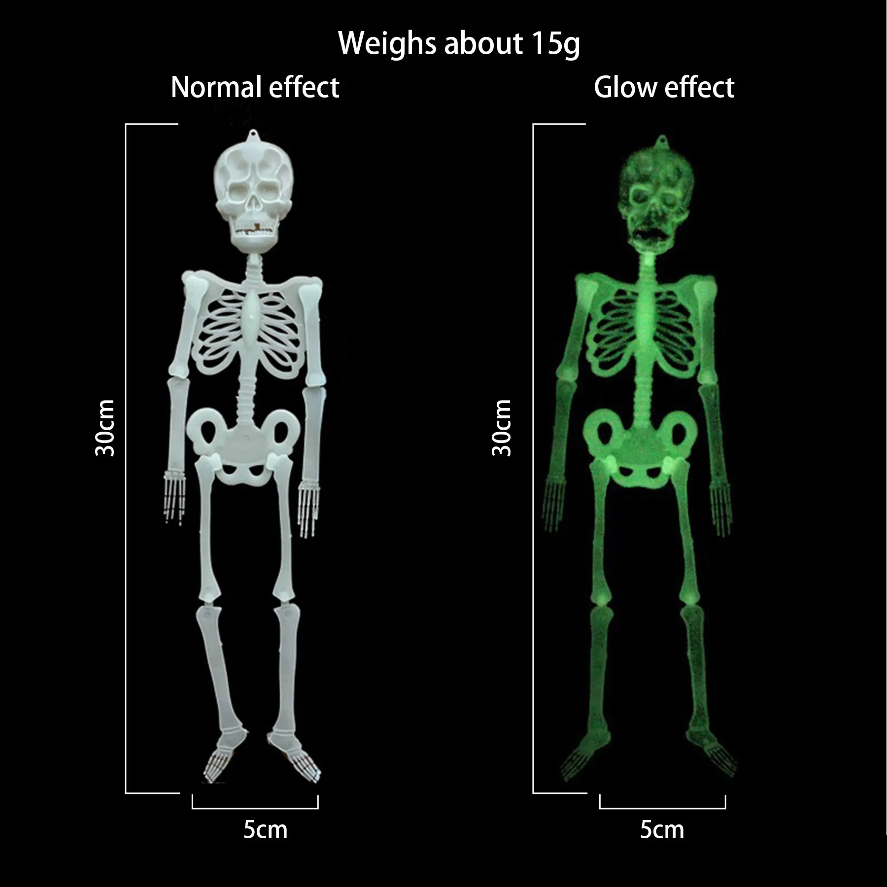 Halloween Skeleton 90cm – Poseable Glowing Decoration – Image 5