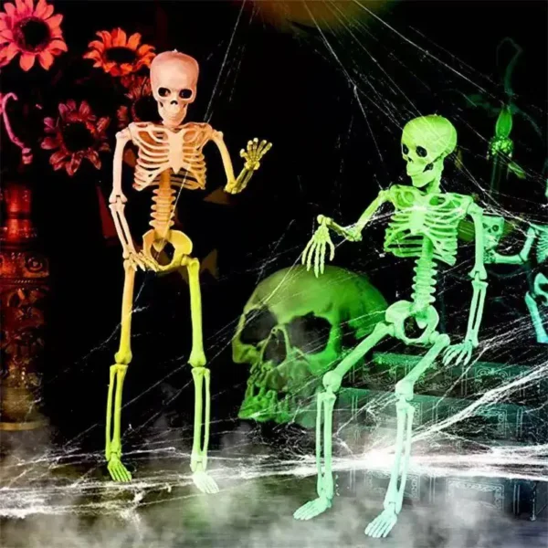 Halloween Skeleton 90cm – Poseable Glowing Decoration – Image 2