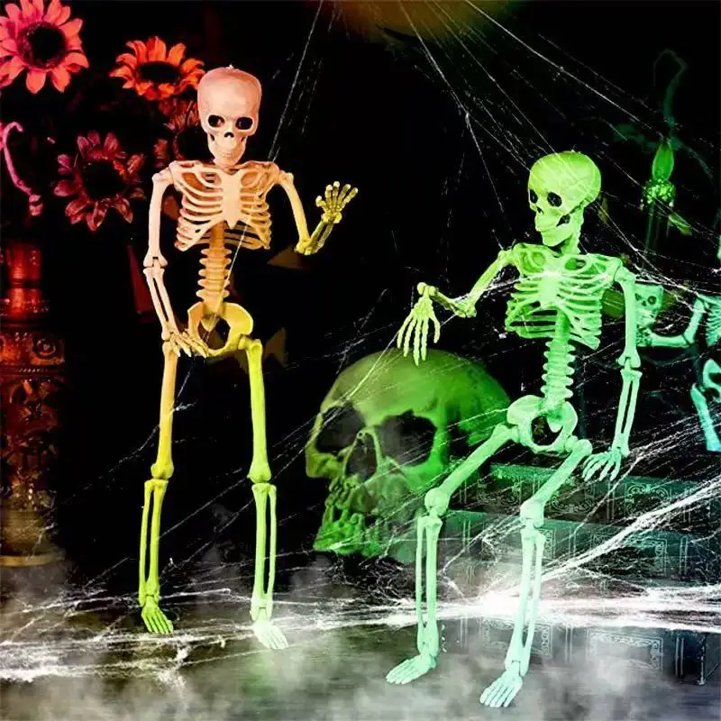 Halloween Skeleton 90cm – Poseable Glowing Decoration – Image 2