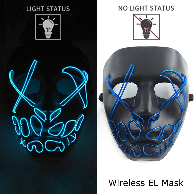 Halloween LED Purge Mask – Wireless Neon Glow Cosplay Costume – Image 32
