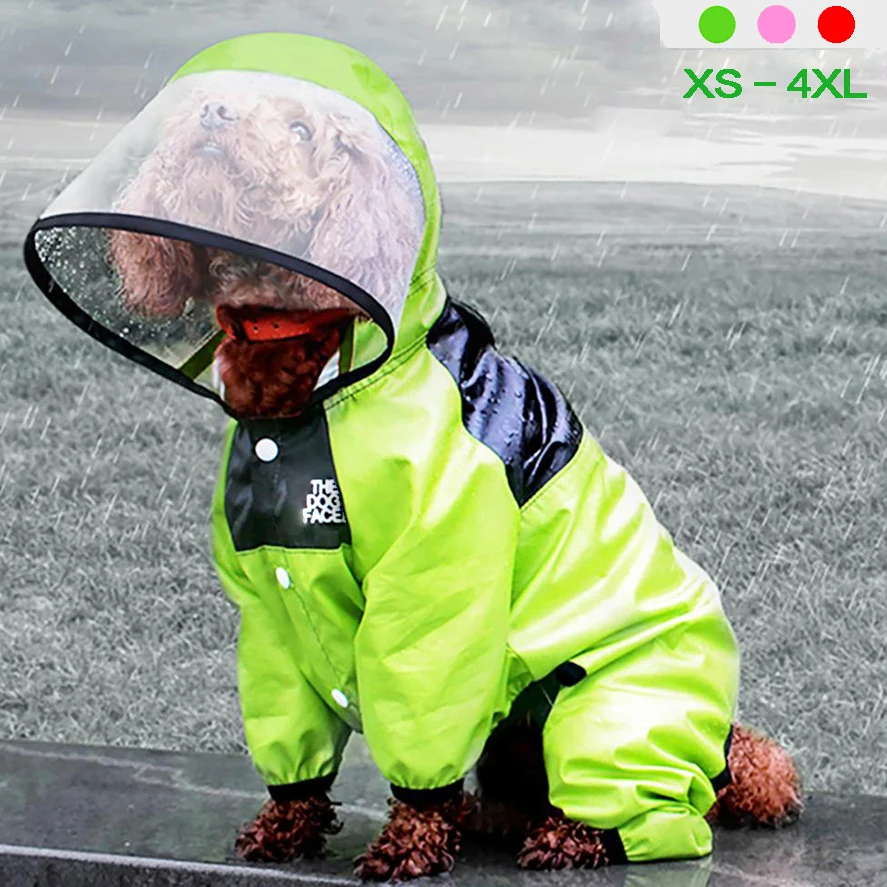 Waterproof Dog Raincoat – Lightweight Pet Jacket with Hood for Small to Large Dogs