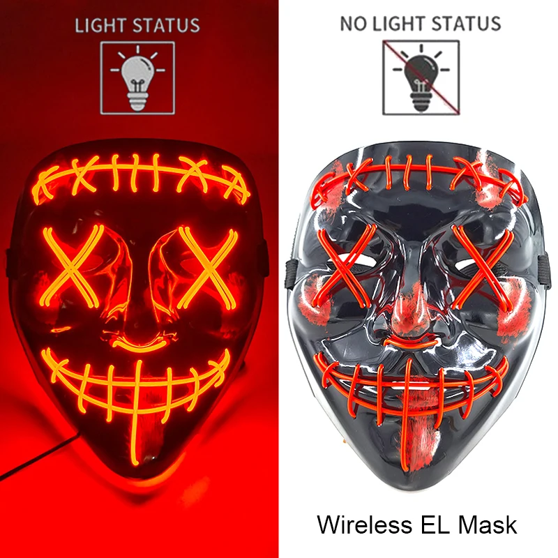 Halloween LED Purge Mask – Wireless Neon Glow Cosplay Costume – Image 33
