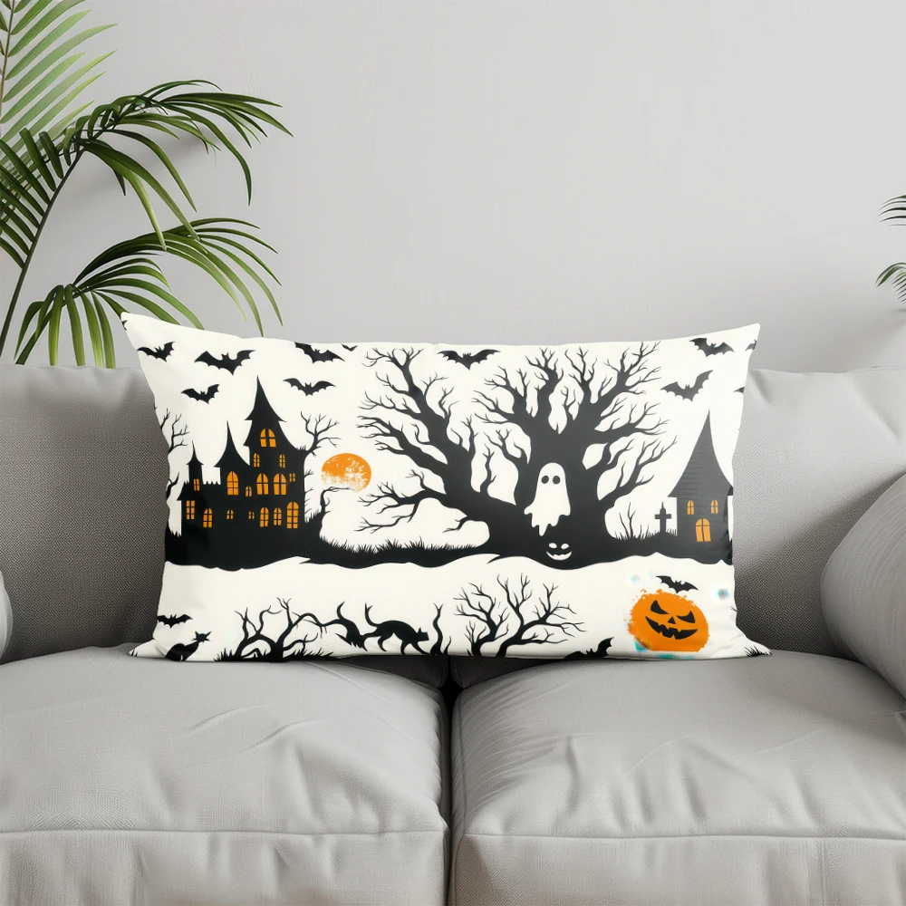 Halloween Ghosts Pillowcase – Home Decor Cushion Cover for Sofa, Bedroom & Car – Image 9