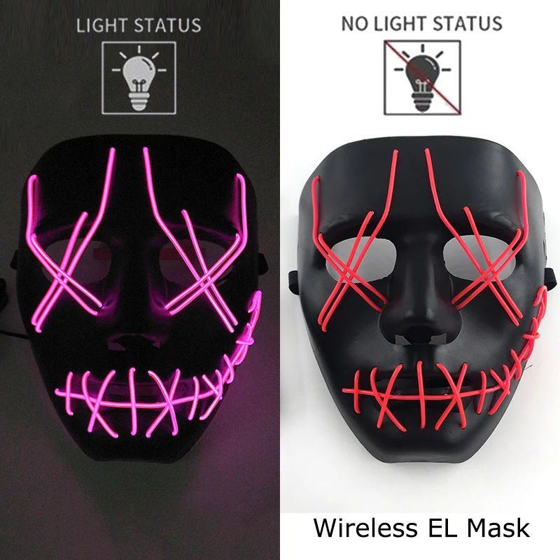 Halloween LED Purge Mask – Wireless Neon Glow Cosplay Costume – Image 29