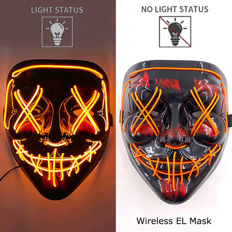 Halloween LED Purge Mask – Wireless Neon Glow Cosplay Costume – Image 10