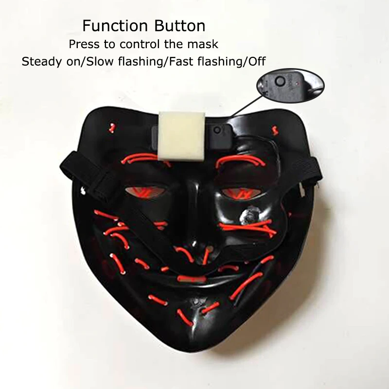Halloween LED Purge Mask – Wireless Neon Glow Cosplay Costume – Image 6