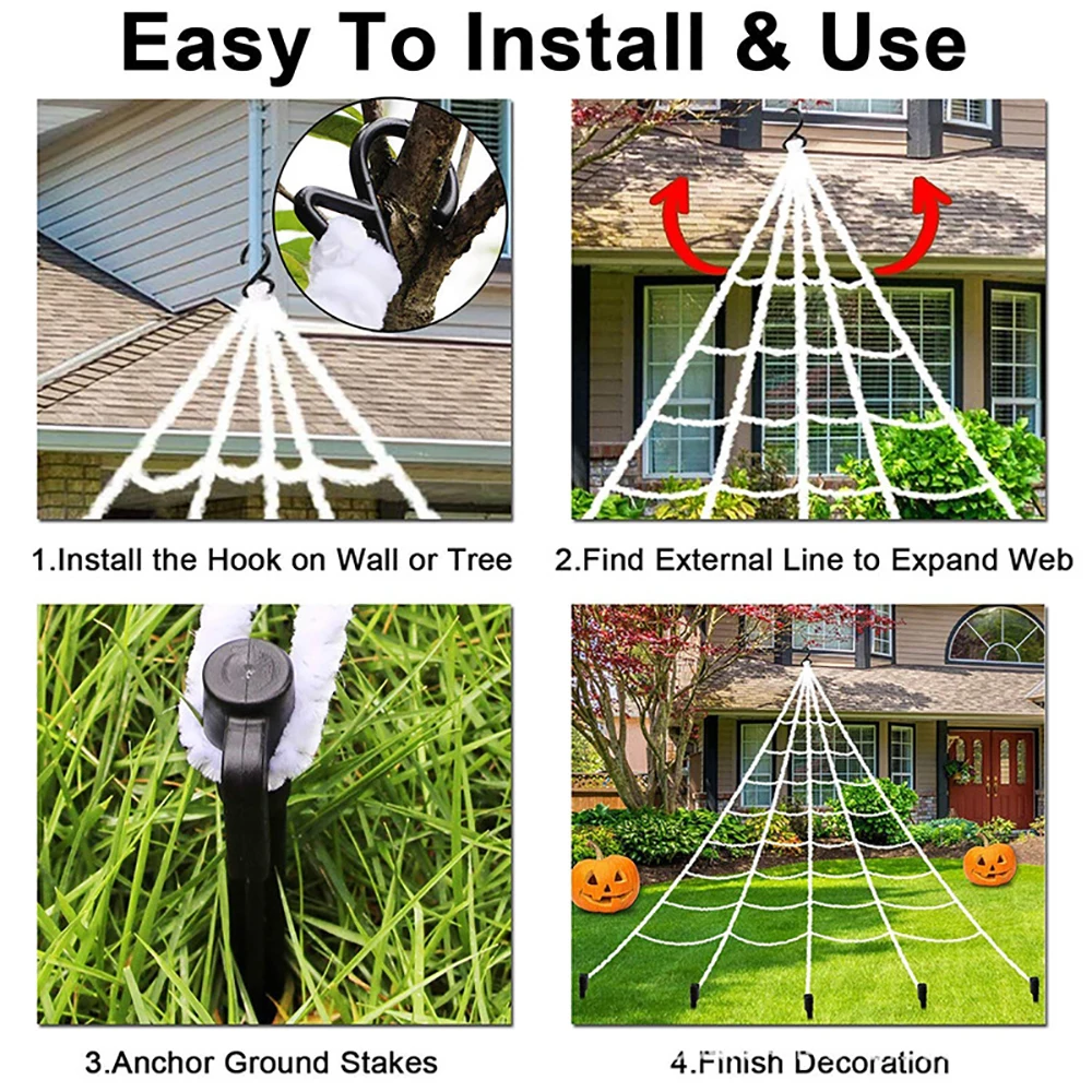 Halloween 5m Spider Web – Haunted House & Yard Decoration – Image 5
