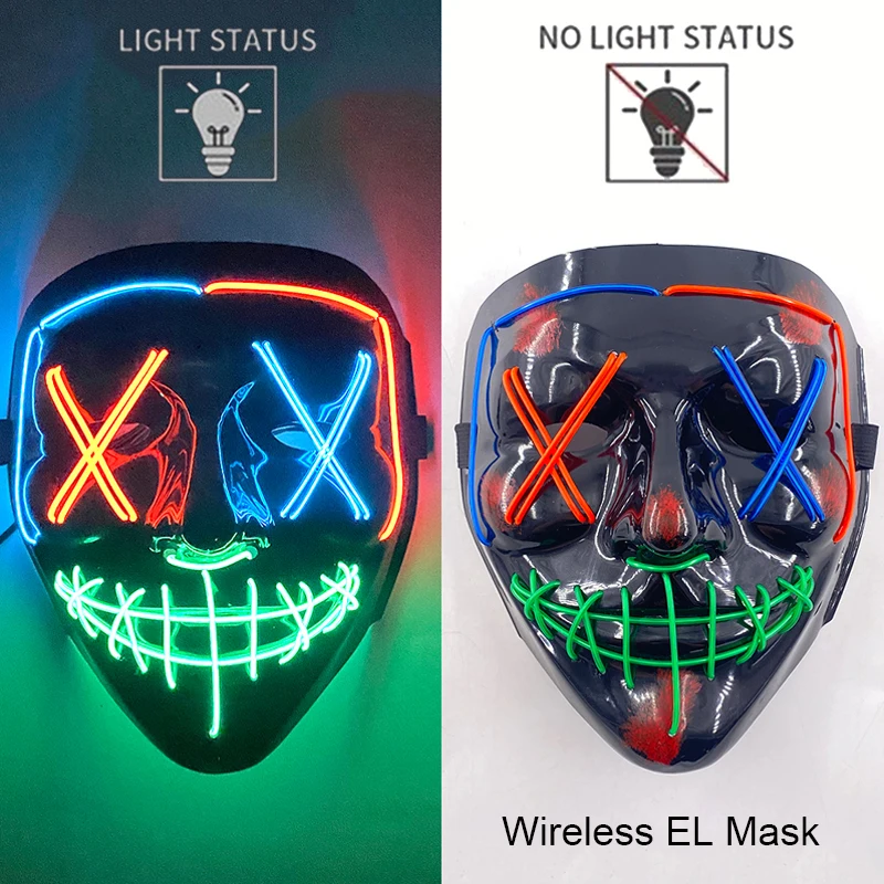 Halloween LED Purge Mask – Wireless Neon Glow Cosplay Costume – Image 21