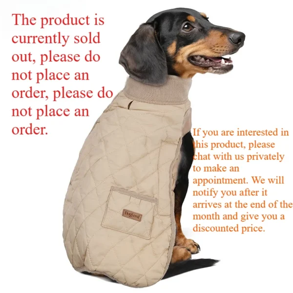 Winter Waterproof Dachshund Coat – Warm Dog Jacket with Harness Hole