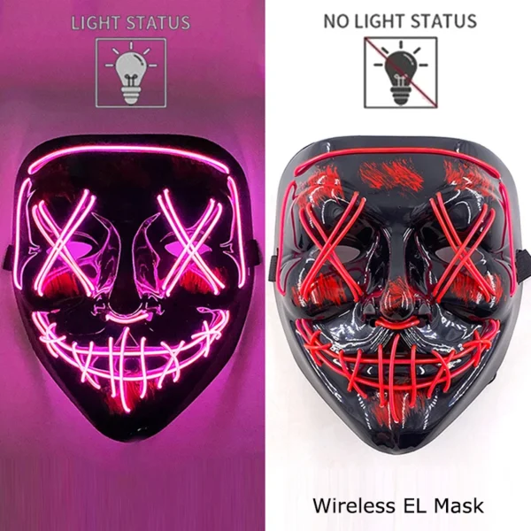 Halloween LED Purge Mask – Wireless Neon Glow Cosplay Costume – Image 8