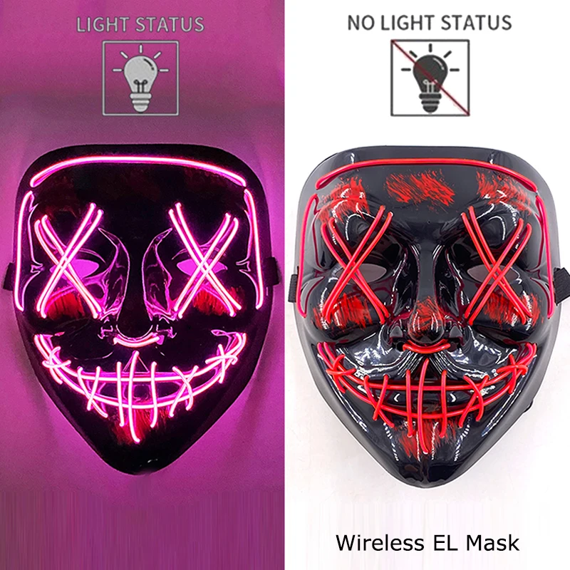 Halloween LED Purge Mask – Wireless Neon Glow Cosplay Costume – Image 8