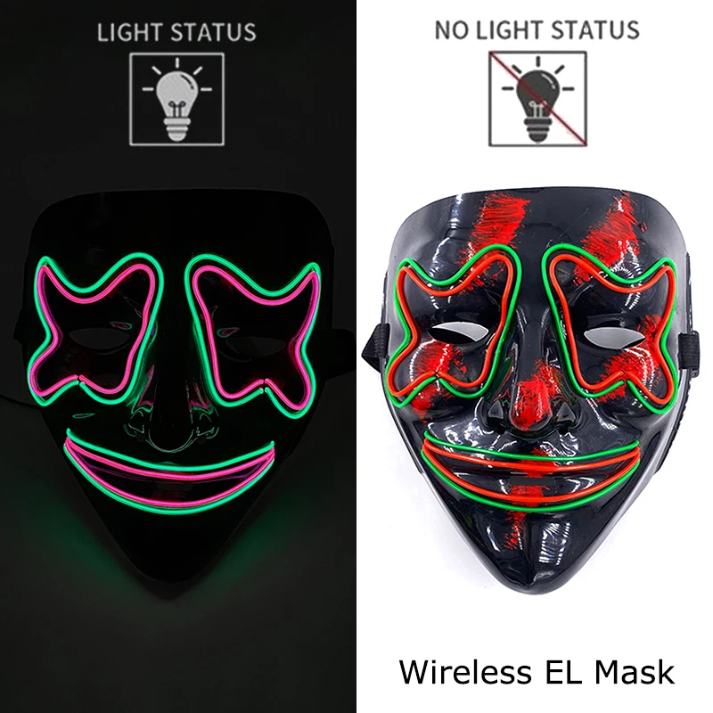 Halloween LED Purge Mask – Wireless Neon Glow Cosplay Costume – Image 35