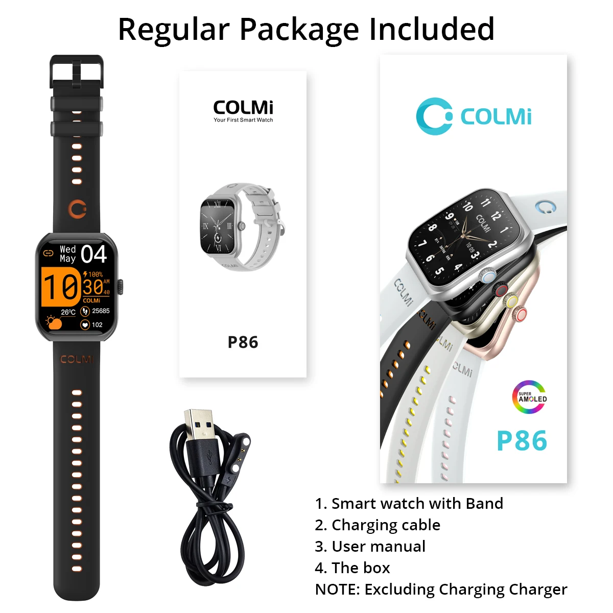 COLMI P86 Smartwatch – 1.93” Curved AMOLED Display, Bluetooth Calls, Health & Fitness Manager, IP68 Waterproof – Image 6