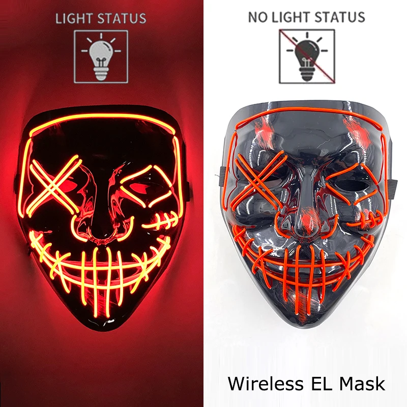 Halloween LED Purge Mask – Wireless Neon Glow Cosplay Costume – Image 27