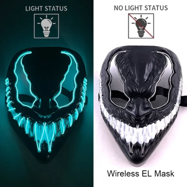 Halloween LED Purge Mask – Wireless Neon Glow Cosplay Costume – Image 22