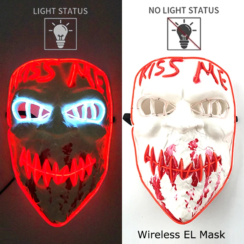 Halloween LED Purge Mask – Wireless Neon Glow Cosplay Costume – Image 15