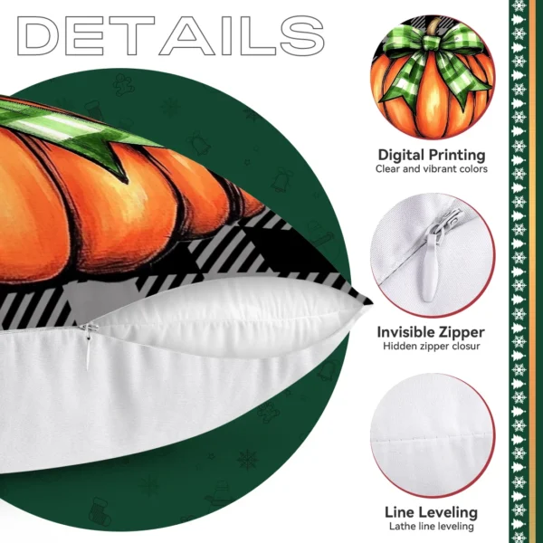 4/6 PCS Halloween Pumpkin Pillow Covers – Decorative Sofa Cushion Set – Image 6