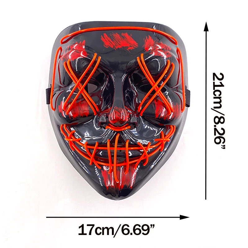 Halloween LED Purge Mask – Wireless Neon Glow Cosplay Costume – Image 4