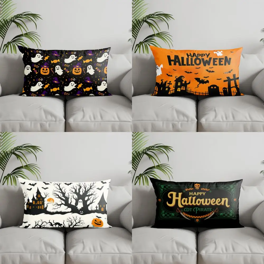 Halloween Ghosts Pillowcase – Home Decor Cushion Cover for Sofa, Bedroom & Car