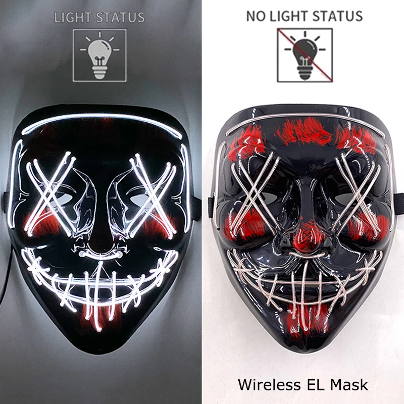 Halloween LED Purge Mask – Wireless Neon Glow Cosplay Costume – Image 11