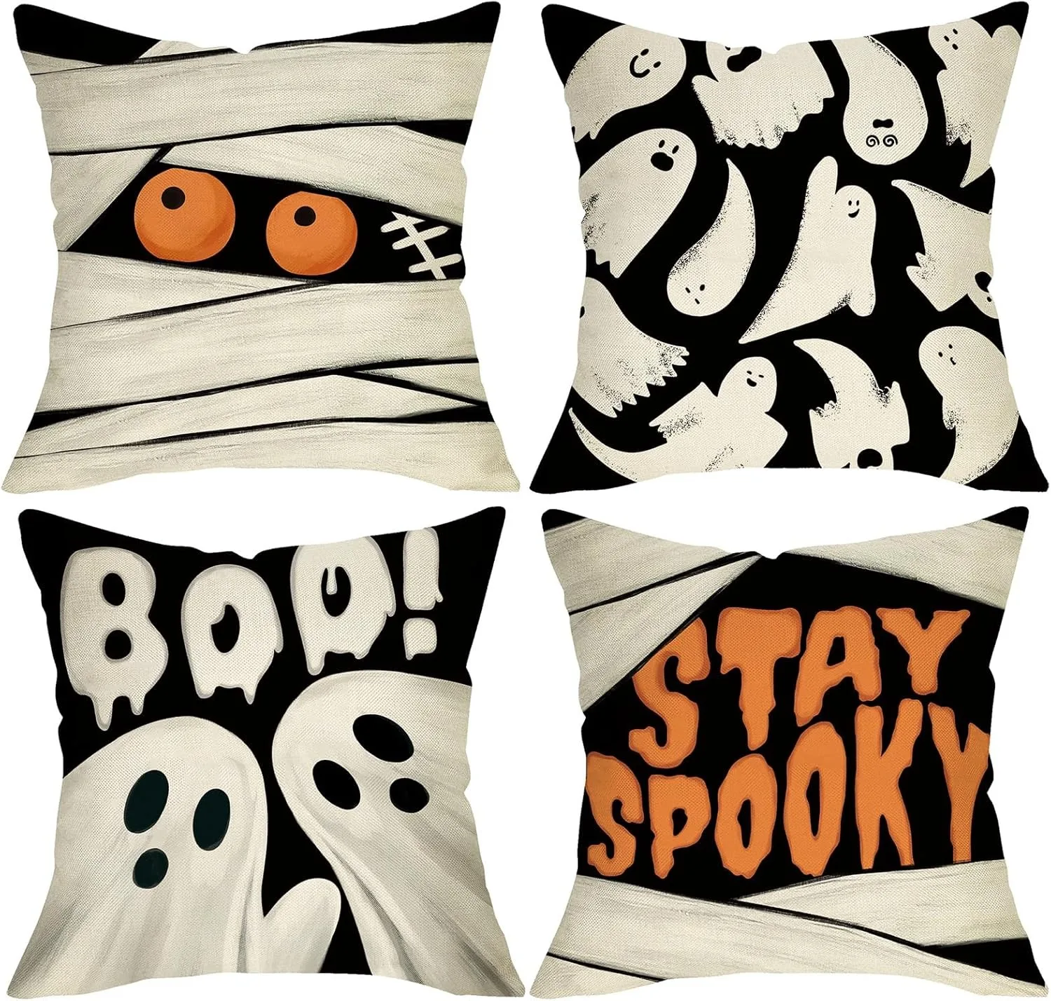 Halloween Pillowcase Ghosts & Mummy – Spooky Sofa Cushion Cover – Image 2