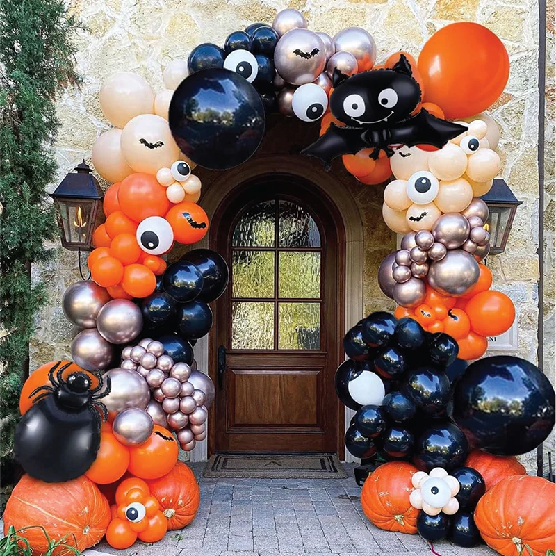 Halloween Balloon Garland Kit – Bat, Spider & Black Orange Confetti Balloons – Image 6
