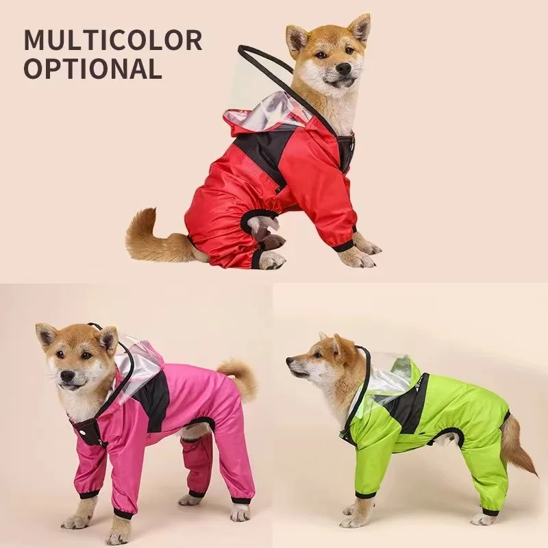 Waterproof Dog Raincoat – Lightweight Pet Jacket with Hood for Small to Large Dogs – Image 2