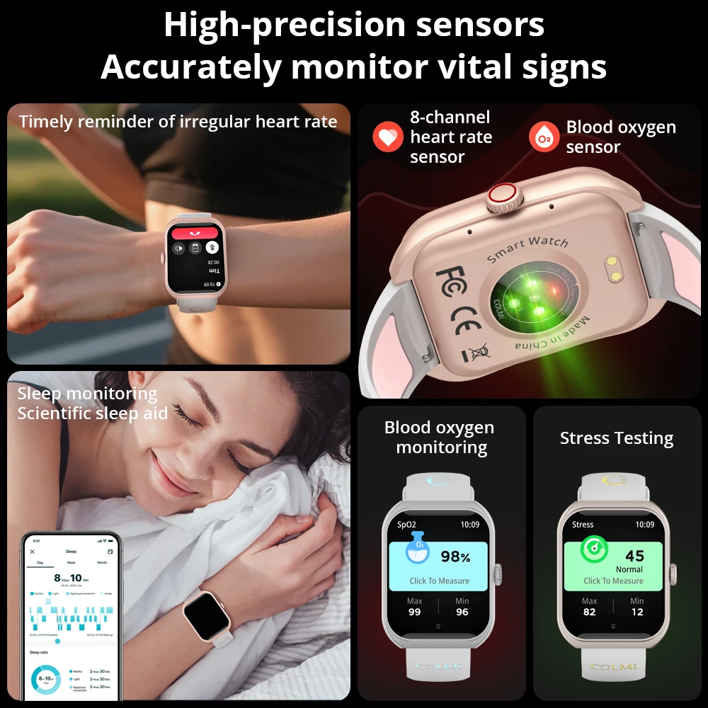 COLMI P86 Smartwatch – 1.93” Curved AMOLED Display, Bluetooth Calls, Health & Fitness Manager, IP68 Waterproof – Image 4